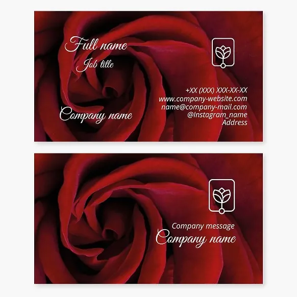 Business card template Rose, flowers