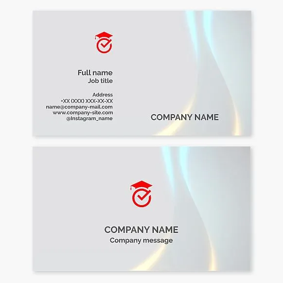 Business card template. Square academic cap. Bonnet. College, university. Education.