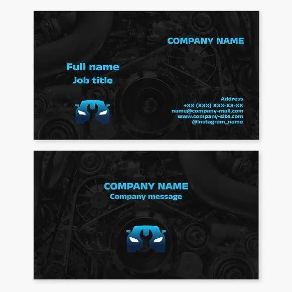 Business card template. Auto repair.