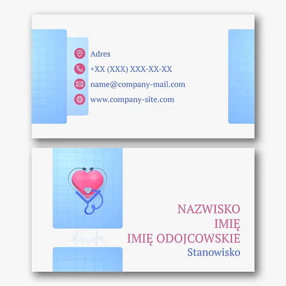 Szablon wizytówki lekarza kardiologa