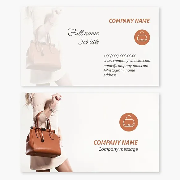 Business Card Template Women's Bags and Accessories