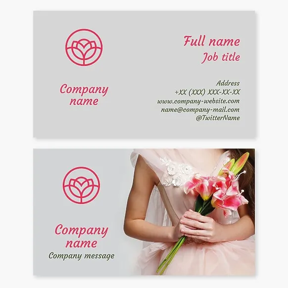 Business card template Flowers, bouquets, wedding bouquets