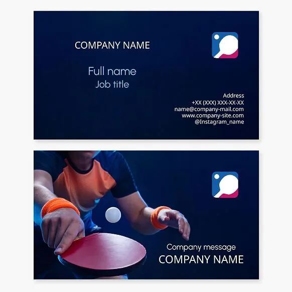 Business card template. Table tennis.