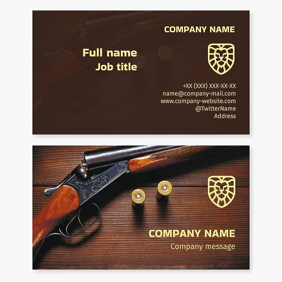 Business card template Firearms