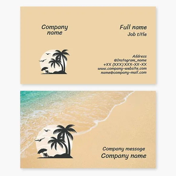 Business card template Tourism and travel