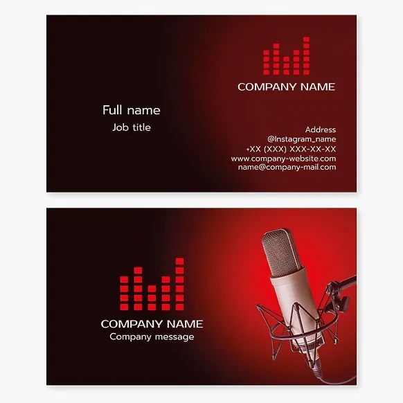 Business card template Sound recording
