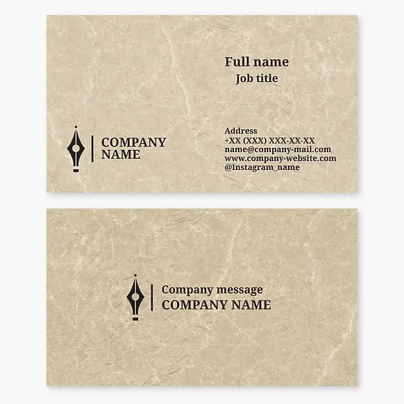 Business card template. Pen. Writer, screenwriter, poet, novelist.