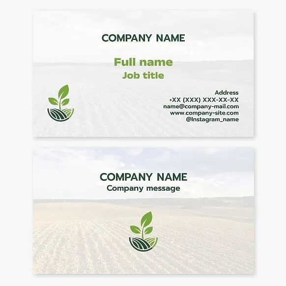 Business card template. Agriculture.