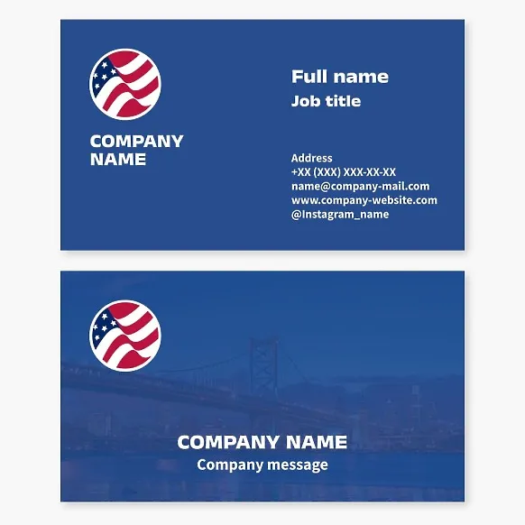 USA, patriotism, flag Business card template