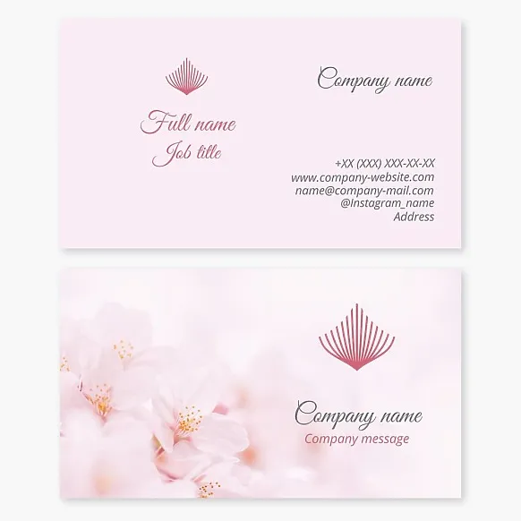 Business card template Art, pen, flower, beauty, abstract