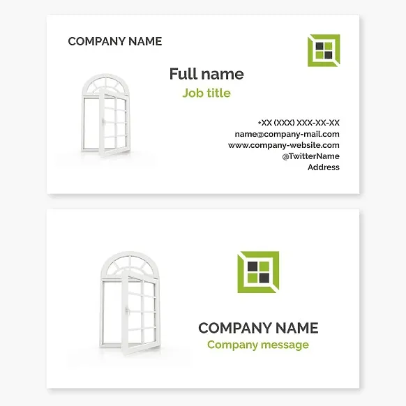 Business card template Ecological windows