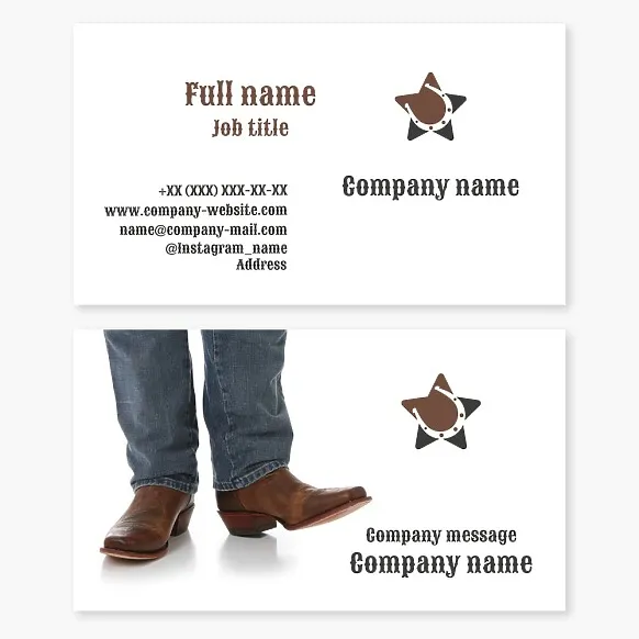 Business card template Shoes, star, horseshoe