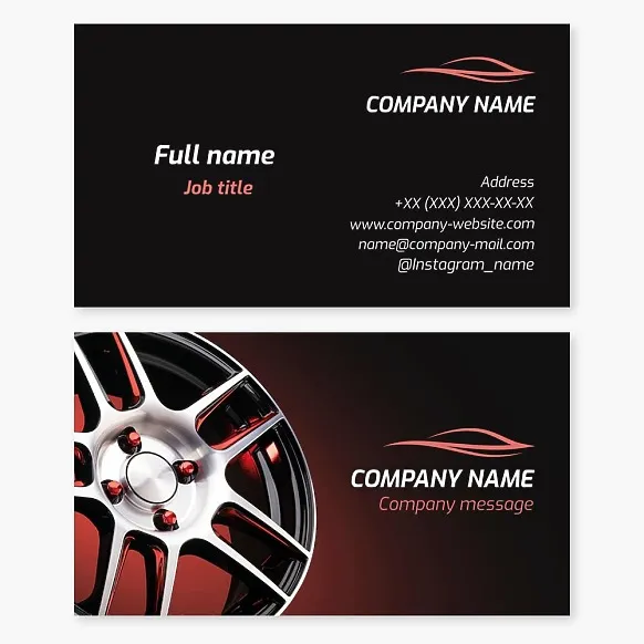 Business card template Car, parts and accessories