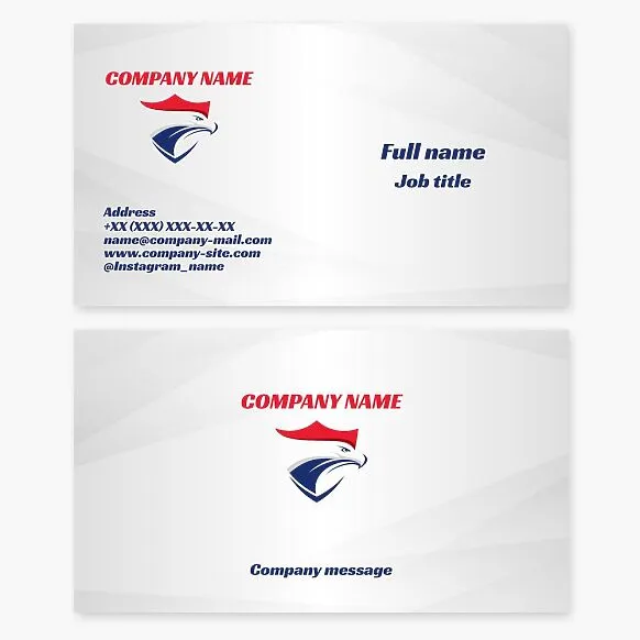 Business card template. Shield with an American eagle. Abstract. Security agency. Sports team.