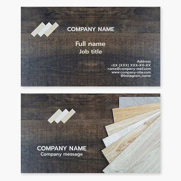 Business card template. Floor coverings. Parquet, laminate, and planks.