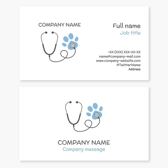 Business card template Zoological clinic