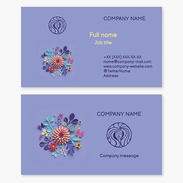 Business card template Woman, hairdresser, salon, shop, boutique