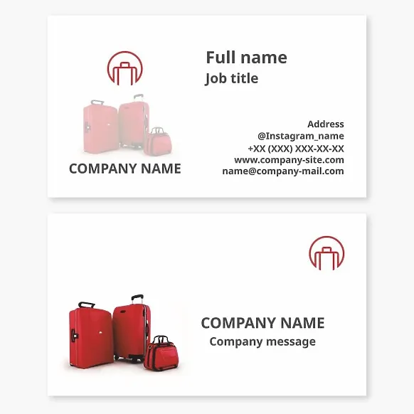 Business card template Suitcase
