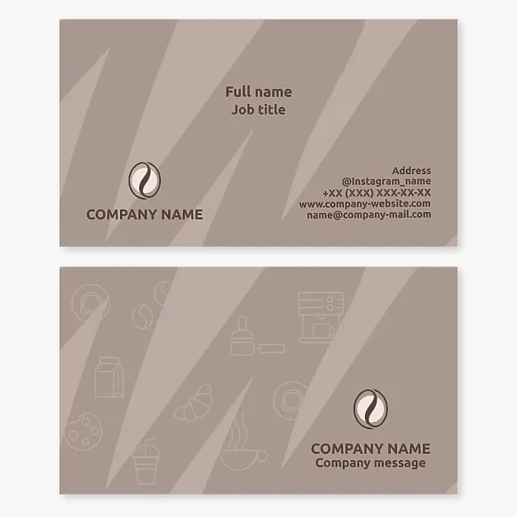 Business card template. Coffee shop.