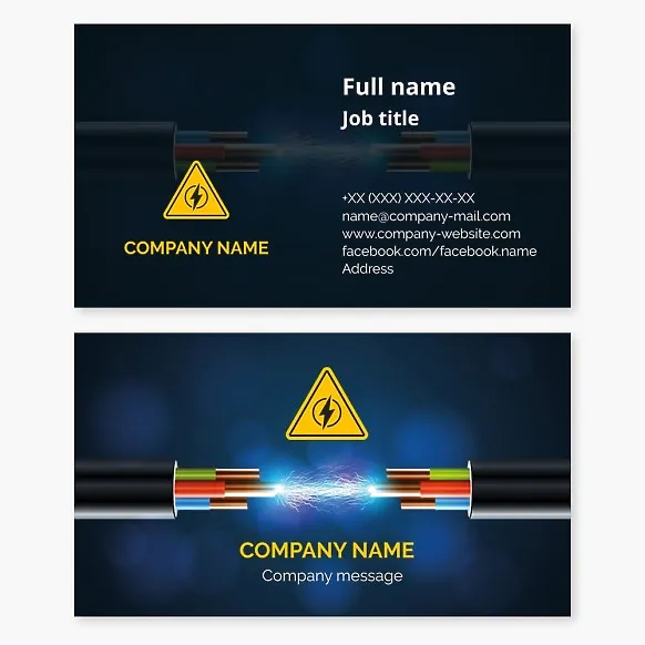 Business card template Electrician