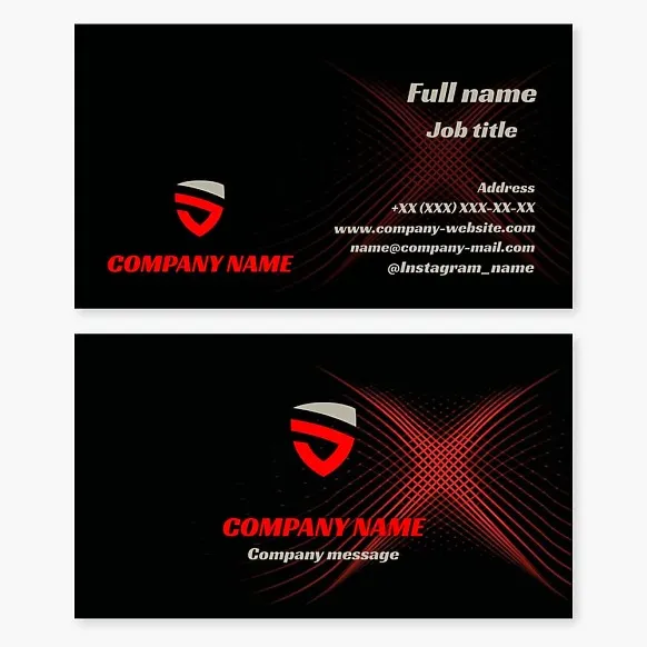 Business card template Shield, security, sport, abstract