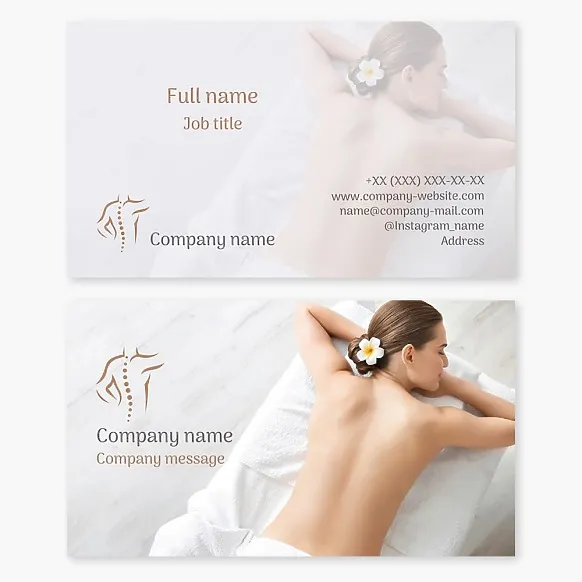 Business card template Massage, massage parlor, massage therapist