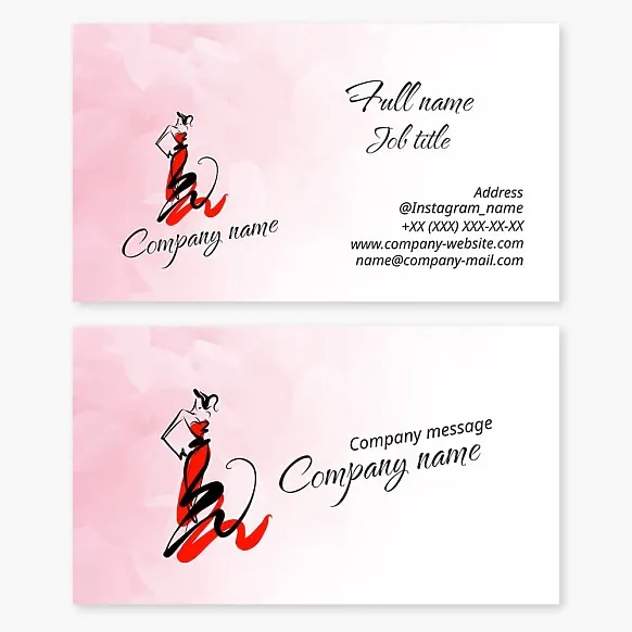 Business card template Fashion, modeling agency, sewing studio