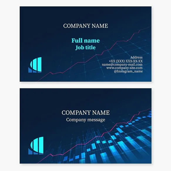 Business card template for the financial services, commodity, stock exchange, and Forex markets.