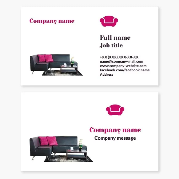 Business card template Upholstered furniture