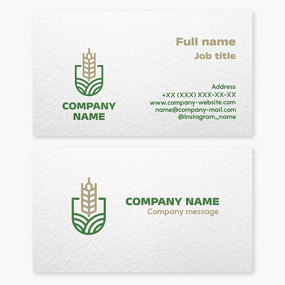 Agribusiness business card template, Letter U