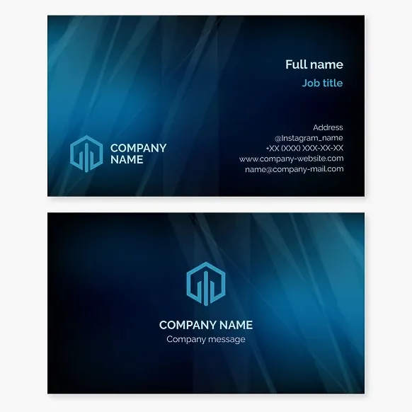 Business card template. Financial activities.