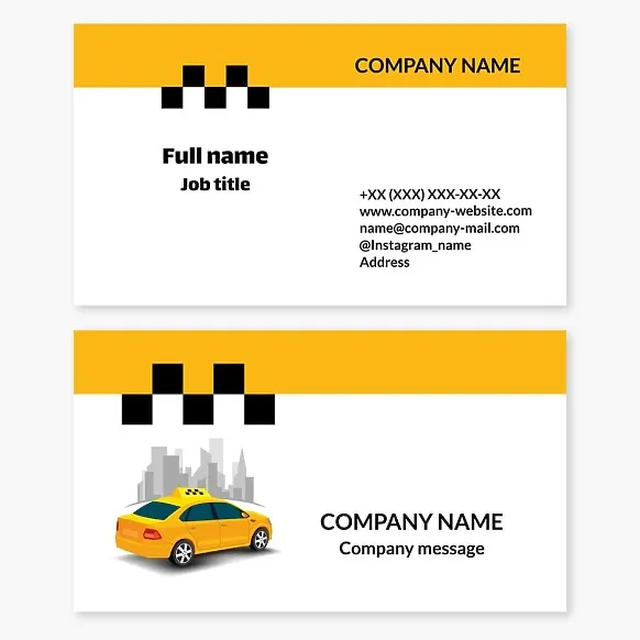 Taxi Business Card Template, Letter M