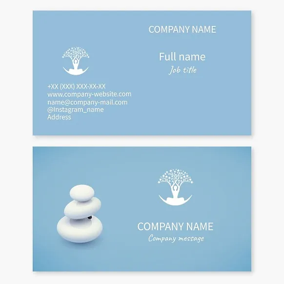 Business card template Yoga, meditation, balance