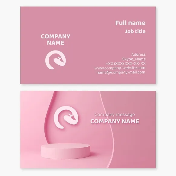 Pink Swan Business Card Template
