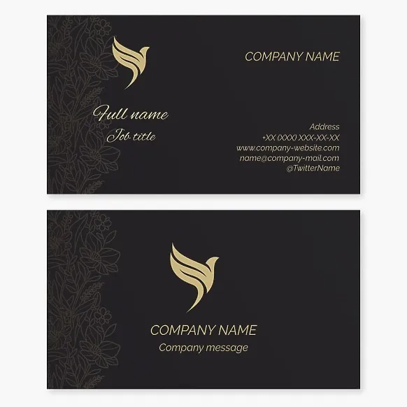 Business card template Bird, beauty, poetry, salon