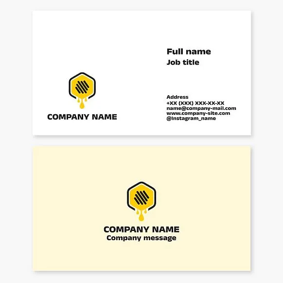 Honeycomb Logo | Honey | Apiary | Business card template for beekeeper