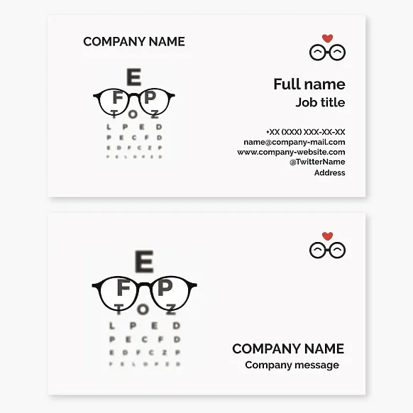 Optics, Eye Glasses business card template