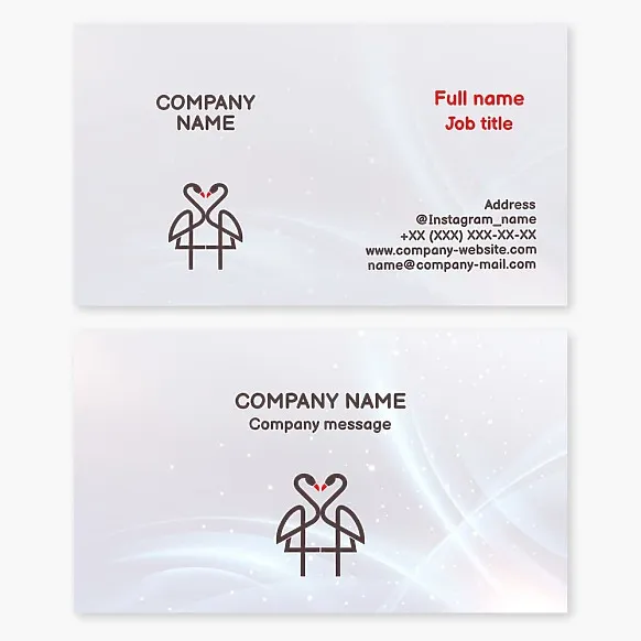 Elegant Flamingos | Marriage Agency | Business Card Template