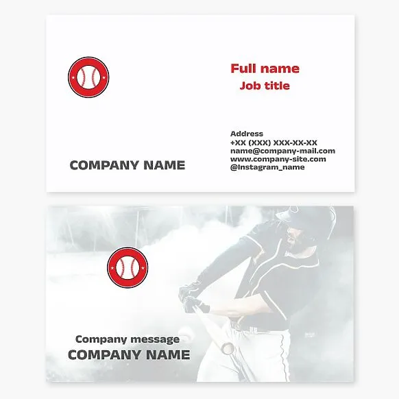 Baseball Theme | Letter O | Sports Business Card Template