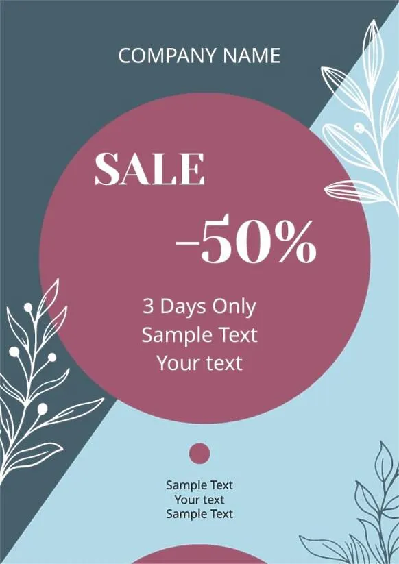 Information leaflet template with flowers