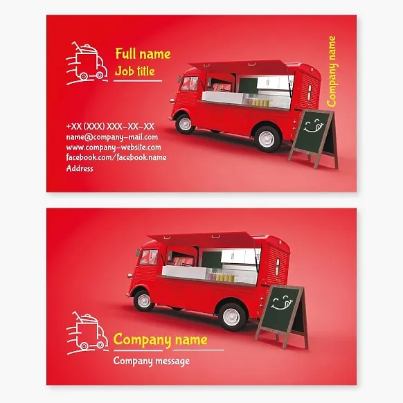 Business card template Mobile street food, Food Truck