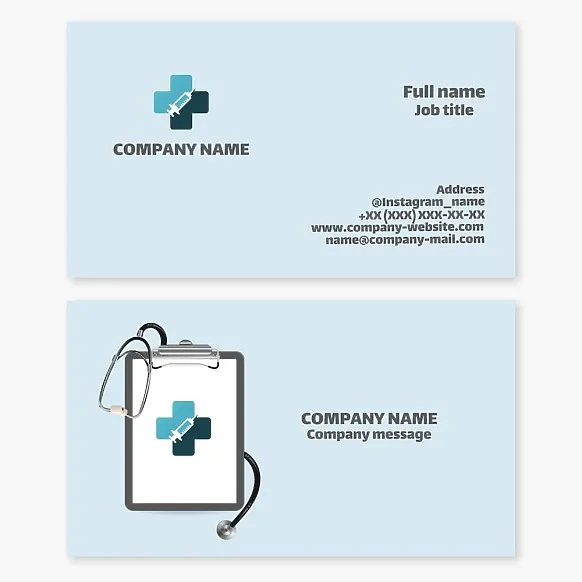 Business card template. Medical facility. Treatment room.