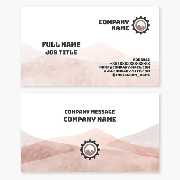 Business card template. Mining and exploration of minerals and rocks. Letter O.