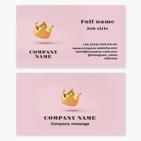 Business card template Crown, abstract