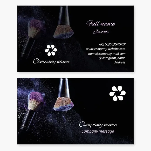 Business card template Visage, make up, image, style