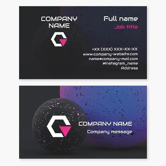 Business card template Hexagon, abstraction, letter Q