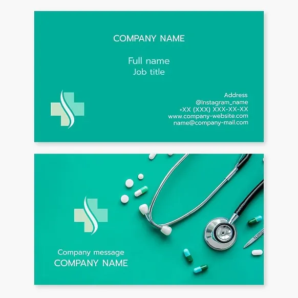 Medical clinic business card template. Letter S.