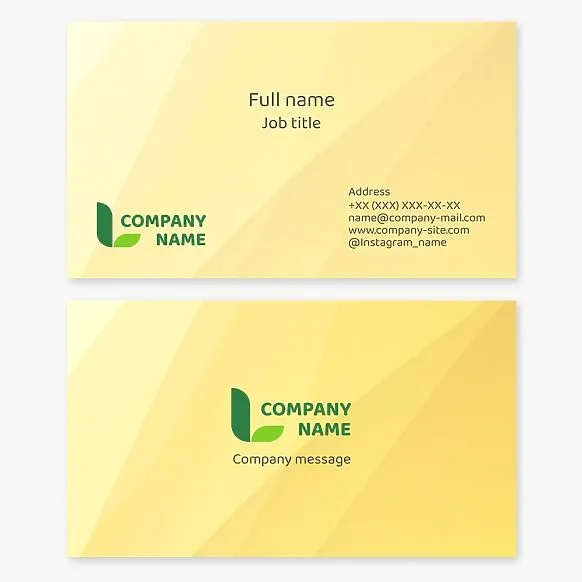 Abstract Plant Leaves Logo | Agricultural Business | Yellow Business Card Template | Letter L.