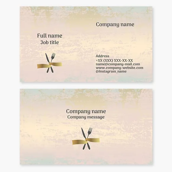 Business card template. Dining room, cafe, restaurant.