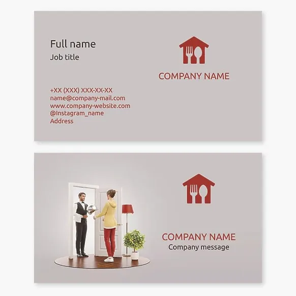 Business card template Delivery of ready meals